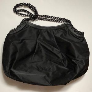 Agnes B black Nylon snap closure shoulder bag